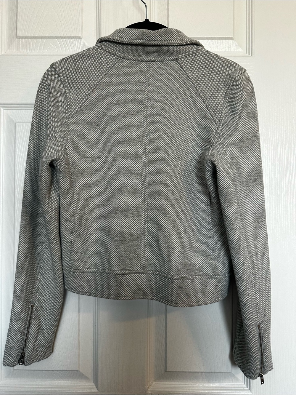 Banana Republic Textured Knit Zip Front Jacket XS Gray Moto Career - Picture 4 of 9